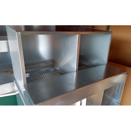 Egg crate, metal, 2 compartments