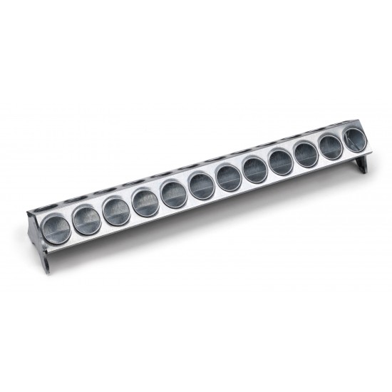 Chickfeeder trough 50 cm galvanized with 24 holes