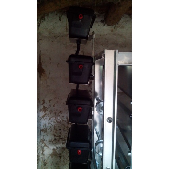 Quail cage with 5 levels of egg rolls