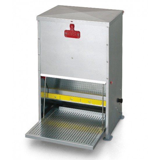 Pedal poultry feeders, galvanized from 17 L to 28 Litres Pedal poultry feeders, galvanized from 17 L to 28 Litres