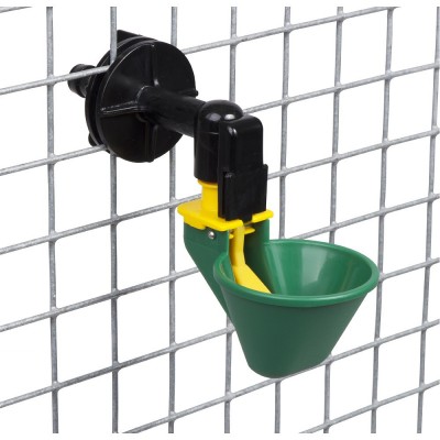 Waterer with weighted valve, green plastic